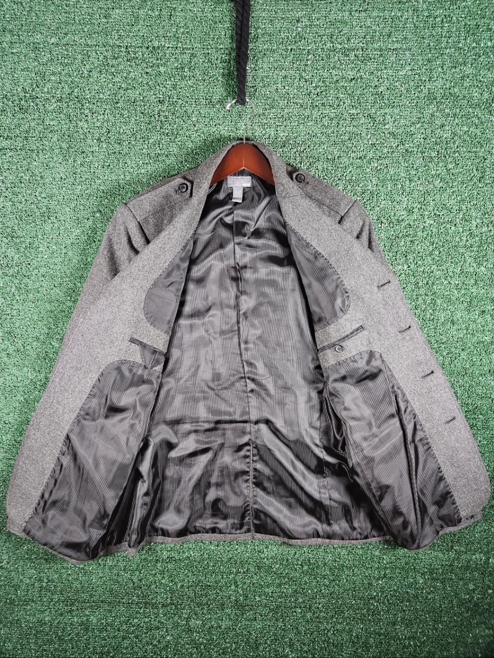 H&M Gray Wool Blend Field Jacket / Mens Size US 42R / Color - Dark Gray - Picture 9 of 12